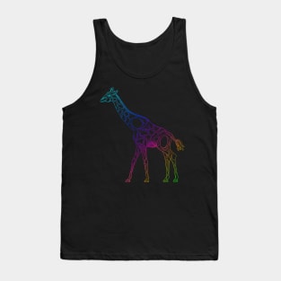 Rainbow Giraffe #3 - inverted lined version Tank Top